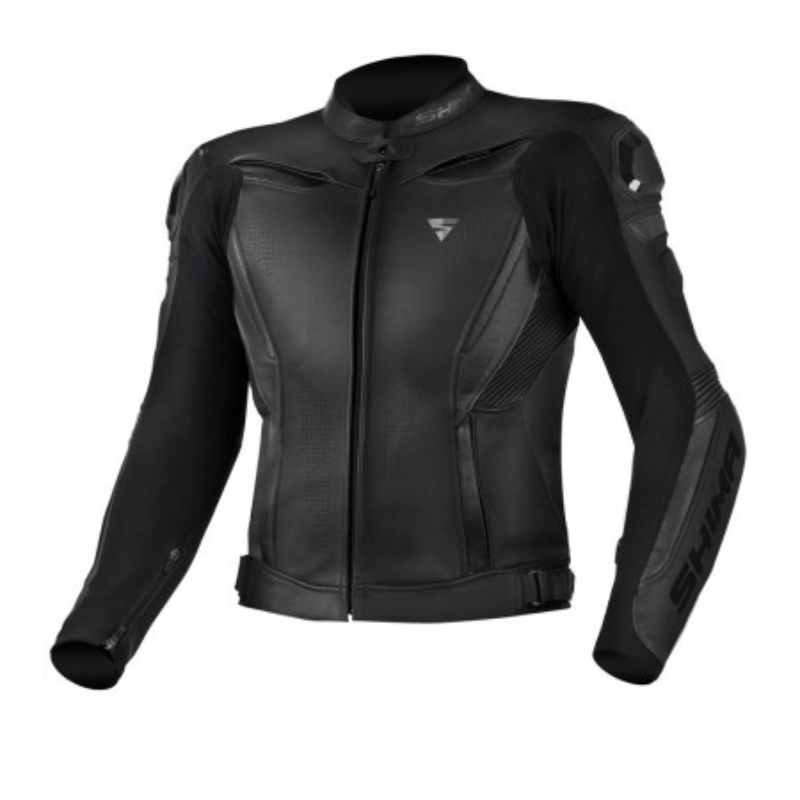Geaca moto din piele Shima Chase neagra - design sport-touring