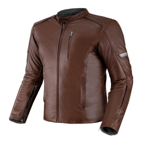 Geaca moto barbati din piele Shima Hunter+ 2.0 maro - stil vintage.