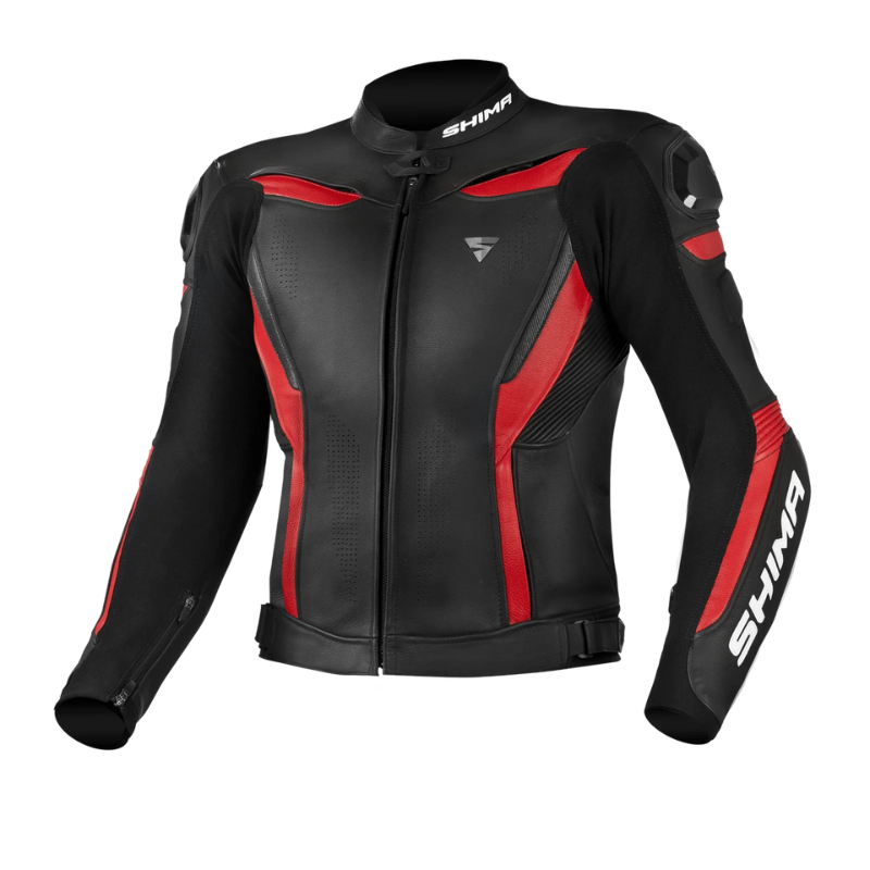 Geaca moto din piele Shima Chase neagra - design sport-touring