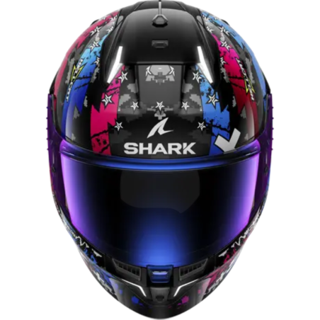 Cască Moto SHARK Skwal i3 Hellcat – Negru/Albastru Chrome, LED Frânare Active