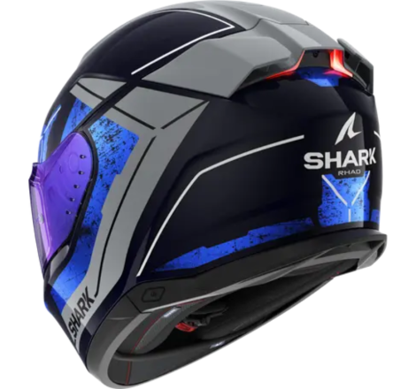 Cască Moto SHARK Skwal i3 Rhad – Blue Chrome/Silver, LED Frânare Active, ECE 22.06