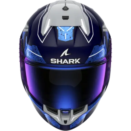 Cască Moto SHARK Skwal i3 Rhad – Blue Chrome/Silver, LED Frânare Active, ECE 22.06