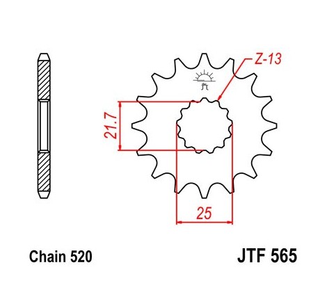Pinion fata JTF565