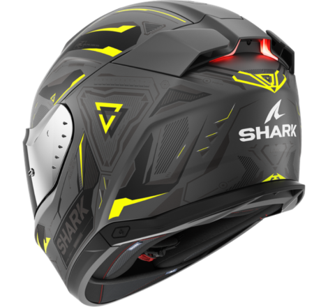 Cască Moto SHARK Skwal i3 Linik – LED Frânare Active, Antracit/Galben Mat