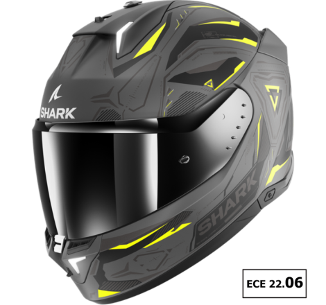 Cască Moto SHARK Skwal i3 Linik – LED Frânare Active, Antracit/Galben Mat