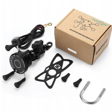 FreedConn Suport telefon pe ghidon moto cu incarcator wireless