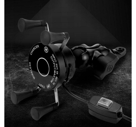 FreedConn Suport telefon pe ghidon moto cu incarcator wireless