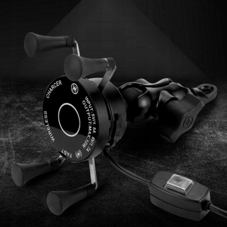 FreedConn Suport telefon pe ghidon moto cu incarcator wireless