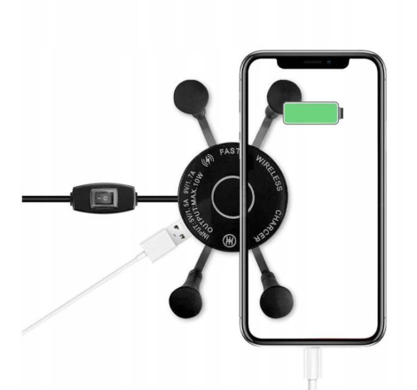 FreedConn Suport telefon pe ghidon moto cu incarcator wireless