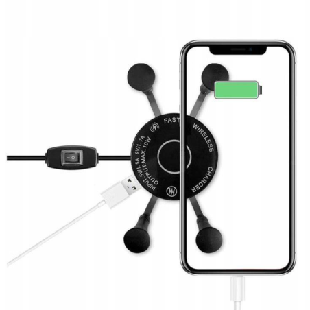 FreedConn Suport telefon pe ghidon moto cu incarcator wireless