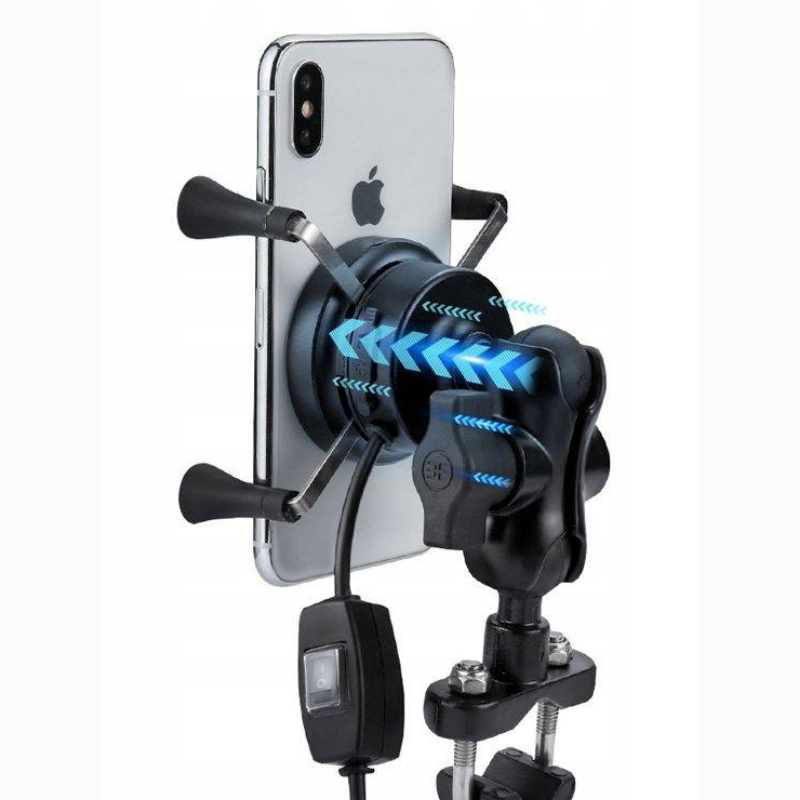 FreedConn Suport telefon pe ghidon moto cu incarcator wireless