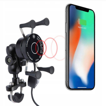 FreedConn Suport telefon pe ghidon moto cu incarcator wireless