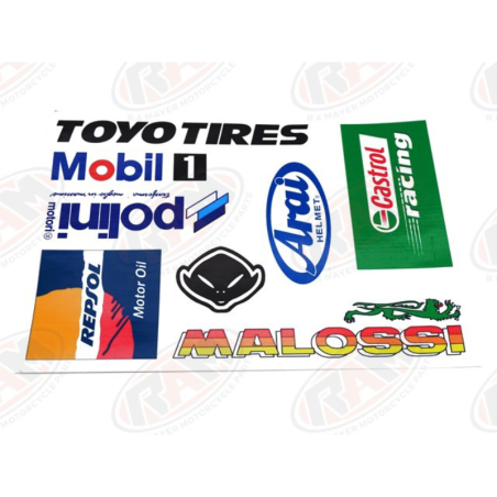 Sticker,autocolant motocicleta Malossi,Polini,Castrol