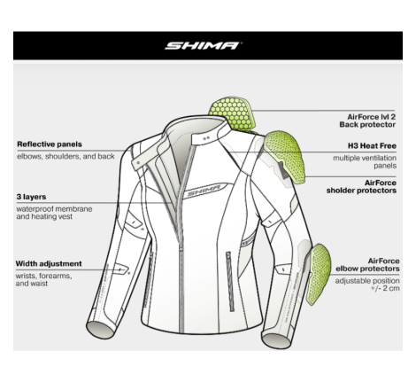 Geaca Moto Dama SHIMA Rush 2.0 Vented - Vara cu Mesh si Protectii Nivel 2