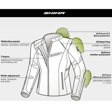 Geaca Moto Dama SHIMA Rush 2.0 Vented - Vara cu Mesh si Protectii Nivel 2
