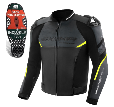 Geaca moto din piele Shima Bandit 2.0 - design negru sport