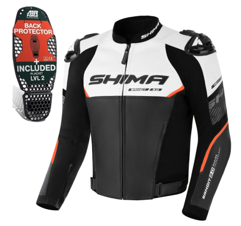 Geaca moto din piele Shima Bandit 2.0 - design negru sport