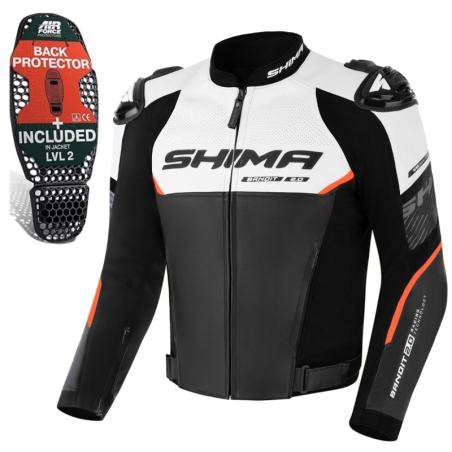 Geaca moto din piele Shima Bandit 2.0 - design negru sport