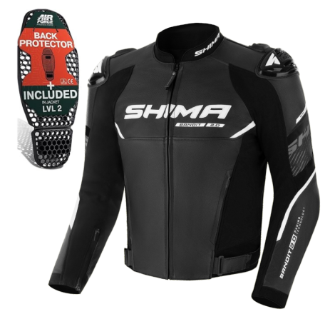 Geaca moto din piele Shima Bandit 2.0 - design negru sport