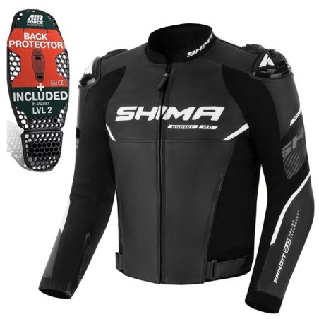 Geaca moto din piele Shima Bandit 2.0 - design negru sport