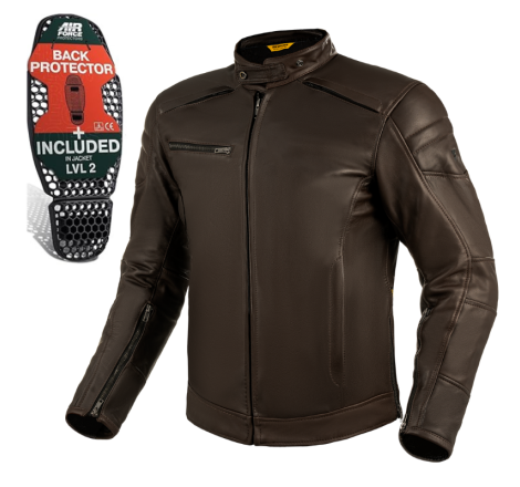 Geaca moto barbati din piele Shima Blake maro - stil casual urban