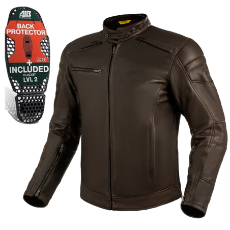 Geaca moto barbati din piele Shima Blake maro - stil casual urban