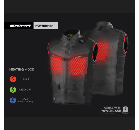 Vesta moto Shima Powerheat cu incalzire alimentata de baterie externa