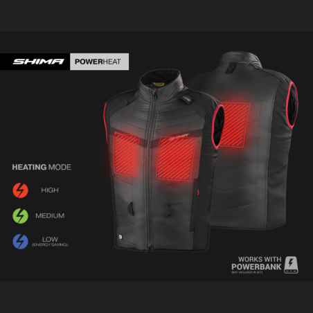Vesta moto Shima Powerheat cu incalzire alimentata de baterie externa