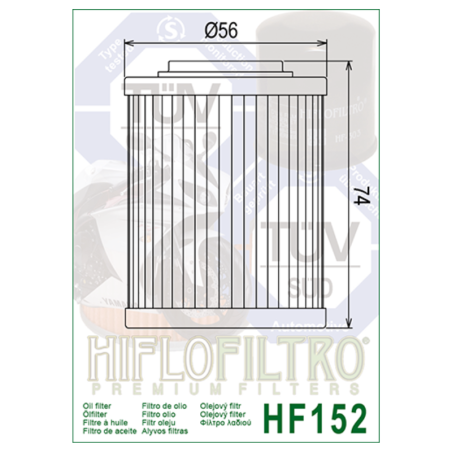 Filtru ulei Hiflofiltro HF152 | Aprilia, Borbandier, CF Moto, Can-Am | Motorbikers.ro
