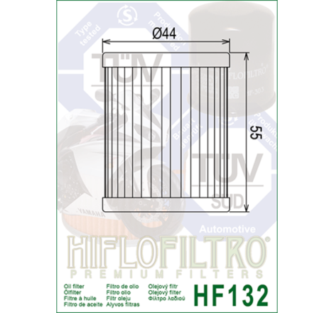 Filtru Ulei Moto Hiflofiltro HF132 | Motorbikers