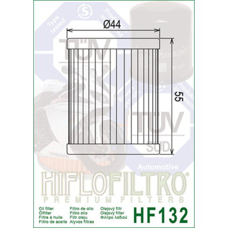 Filtru Ulei Moto Hiflofiltro HF132 | Motorbikers