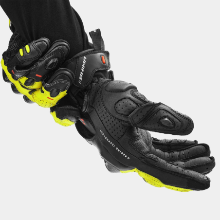 Manusi moto scurte sportiva de piele Shima XRS3