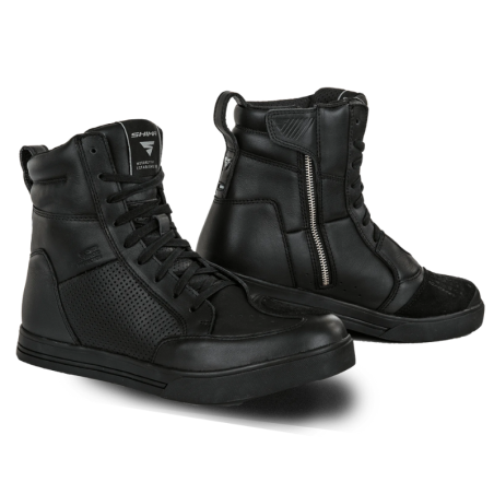 Ghete moto tip adidas Shima Blake din piele