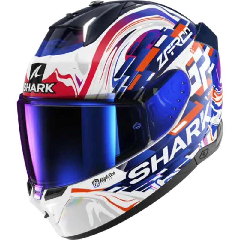 Casca moto integrala cu Led Shark SKWAL i3 REPLICA ZARCO GP DE FCE White Violet Blue
