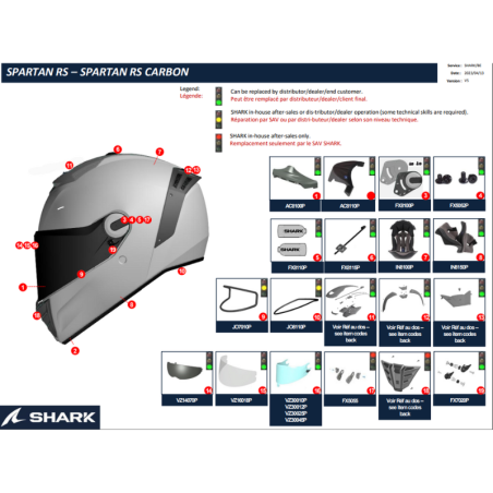 Mecanizm ochelari de soare casca moto Sharl Spartan RS FX8115PBLKTU-negru