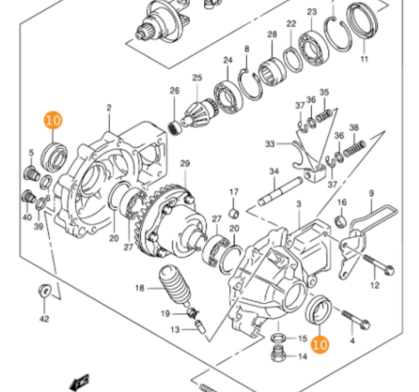 Simering cardan fata Suzuki LT-A 400/450/500/700/750 KING QUAD 2002-2022