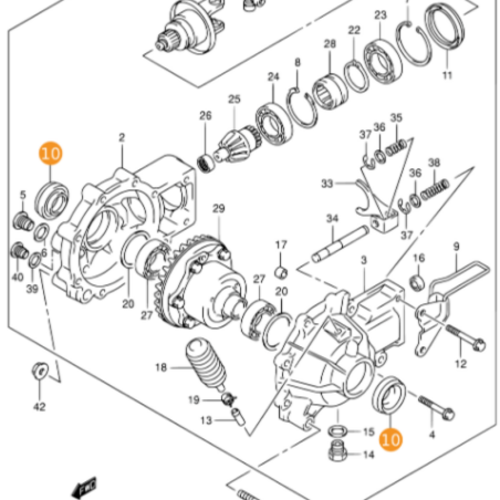 Simering cardan fata Suzuki LT-A 400/450/500/700/750 KING QUAD 2002-2022