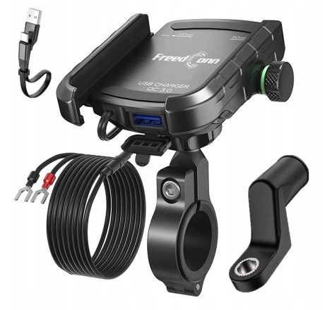 Suport pentru telefon FreedConn MC10K-V2 cu incarcator USB