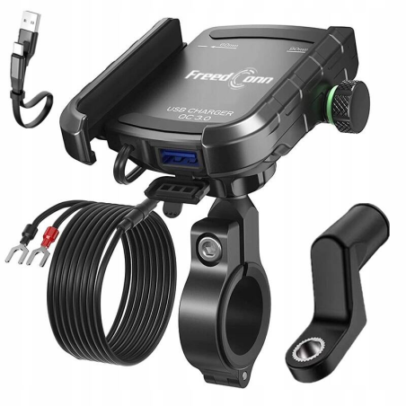 Suport pentru telefon FreedConn MC10K-V2 cu incarcator USB