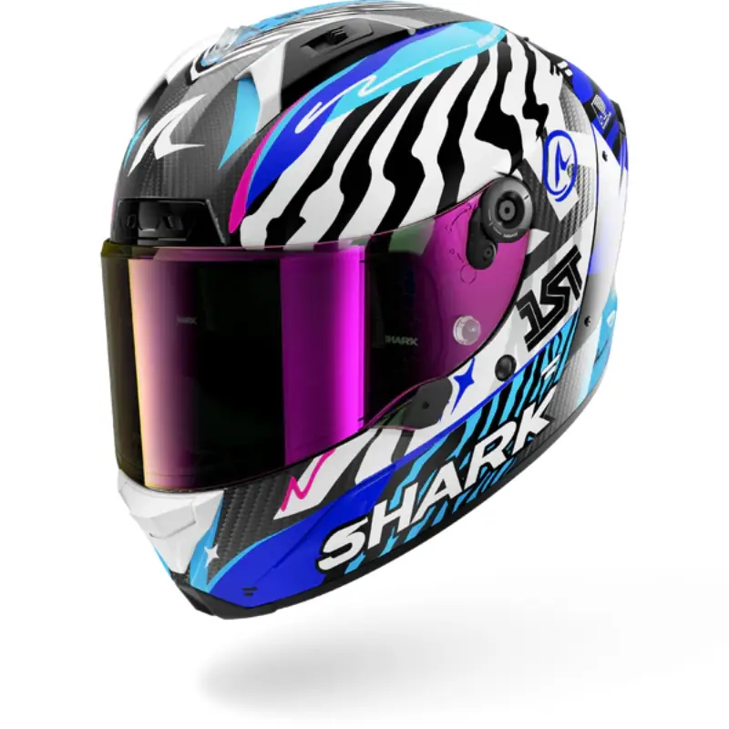 Cască Moto Integrală SHARK AERON Speed-Fancy Carbon White Blue