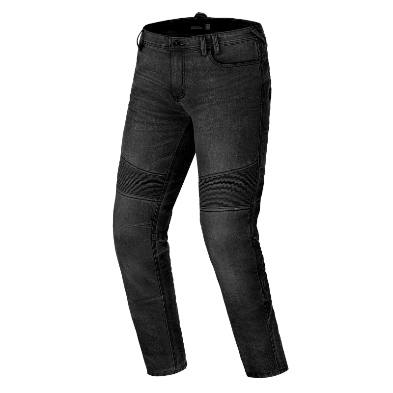 Detaliu material denim ranforsat Monolayer+ jeanși moto SHIMA Zenith