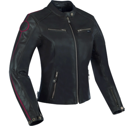 Geaca Moto Piele Dama BERING Lady DEVON Negru Bordeaux
