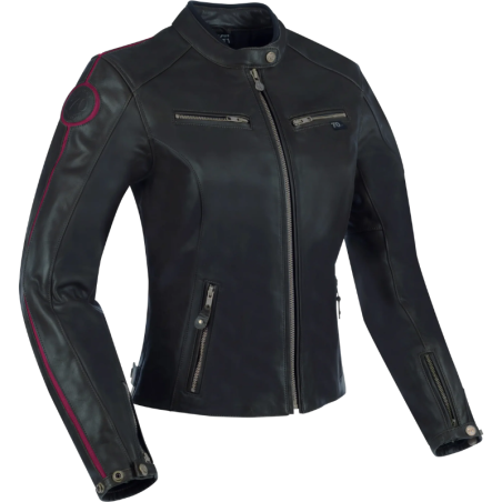 Geaca Moto Piele Dama BERING Lady DEVON Negru Bordeaux