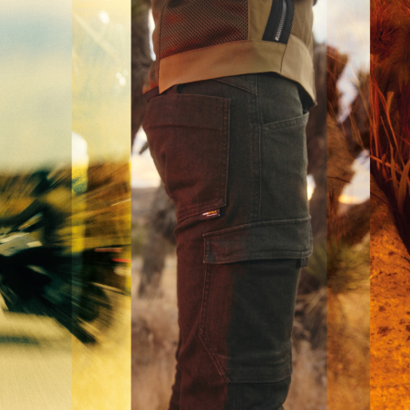 Detaliu material Cordura Cotton elastic TexTech pantaloni moto SPIDI Pathfinder 2