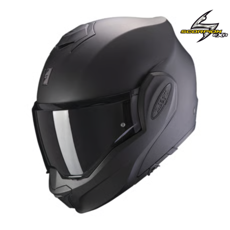 Casca moto modulara Scorpion EXO-Tech Evo negru mat – aspect integrala ECE 22.06 P/J
