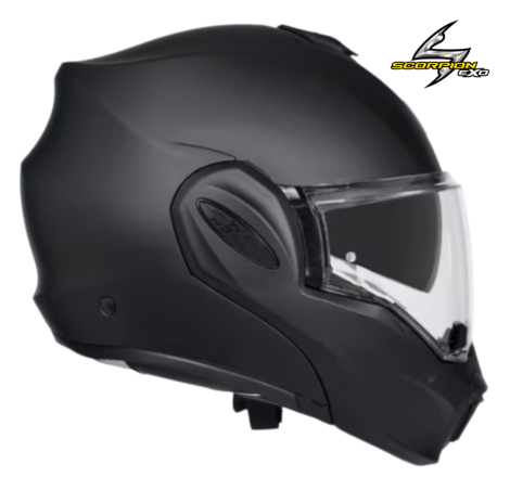 Scorpion EXO-Tech Evo Negru Mat Casca Modulara P/J ECE | motorbikers.ro