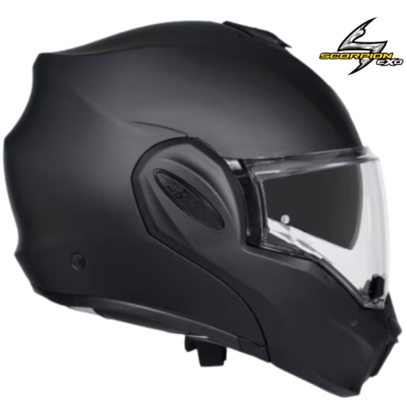 Scorpion EXO-Tech Evo Negru Mat Casca Modulara P/J ECE | motorbikers.ro