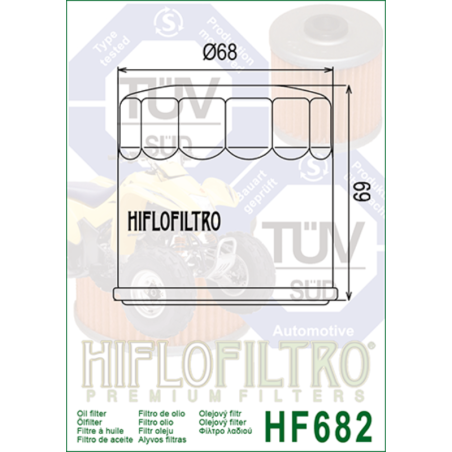 Filtru Ulei Hiflofiltro HF682 CF Moto Benelli TRK702 | motorbikers.ro