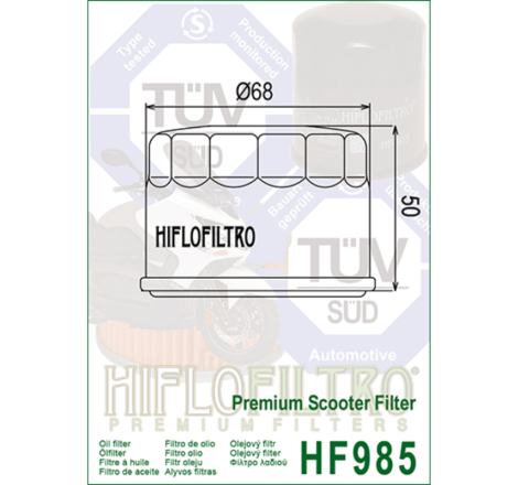 Detaliu constructie filtru ulei Hiflofiltro HF985 certificat TUV ISO