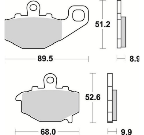 Set placute frana spate Ferodo FDB2012EF – doua geometrii 68x54.5mm si 90x51.5mm